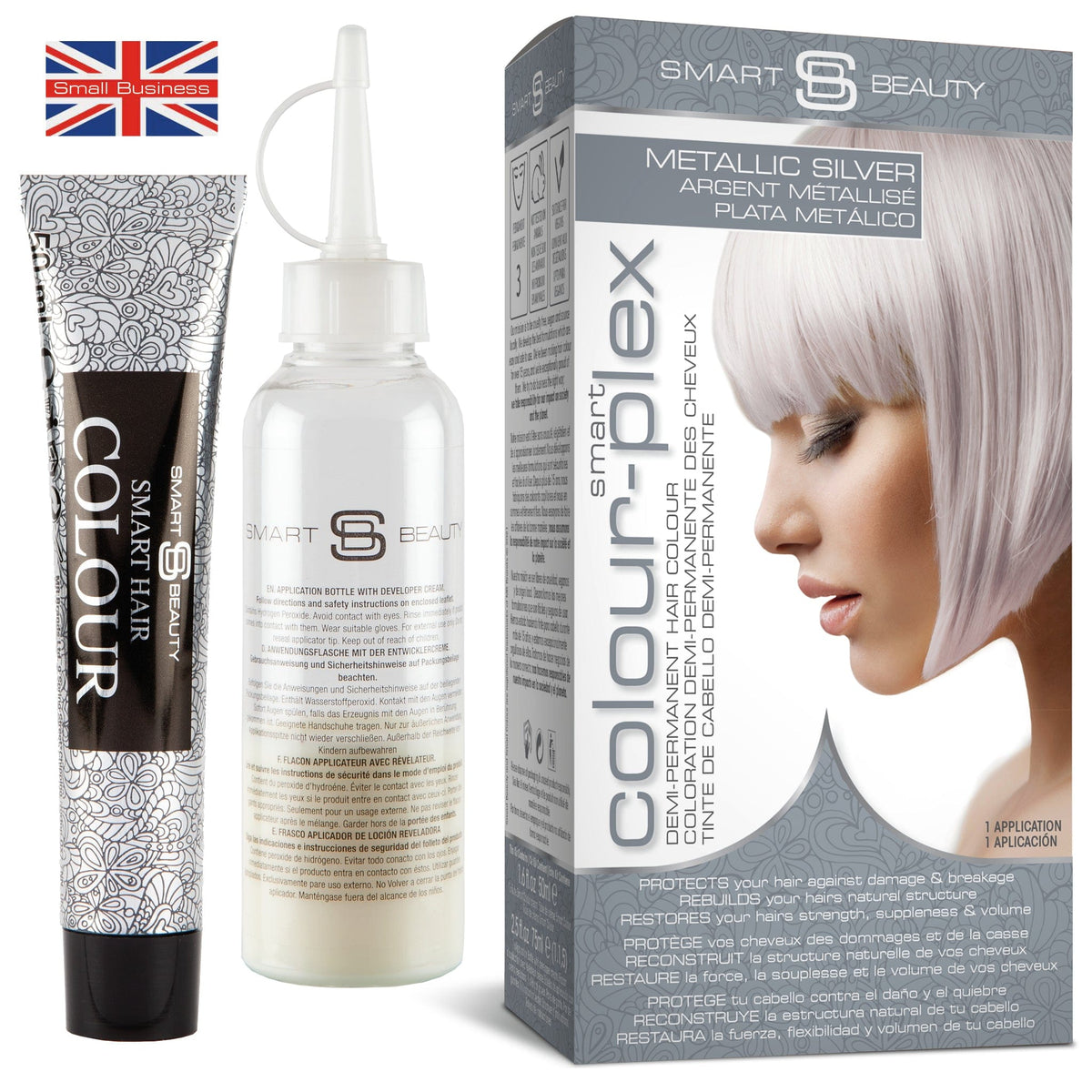 Metallic Silver Pastel | Demi-Permanent Hair Colour with added plex
