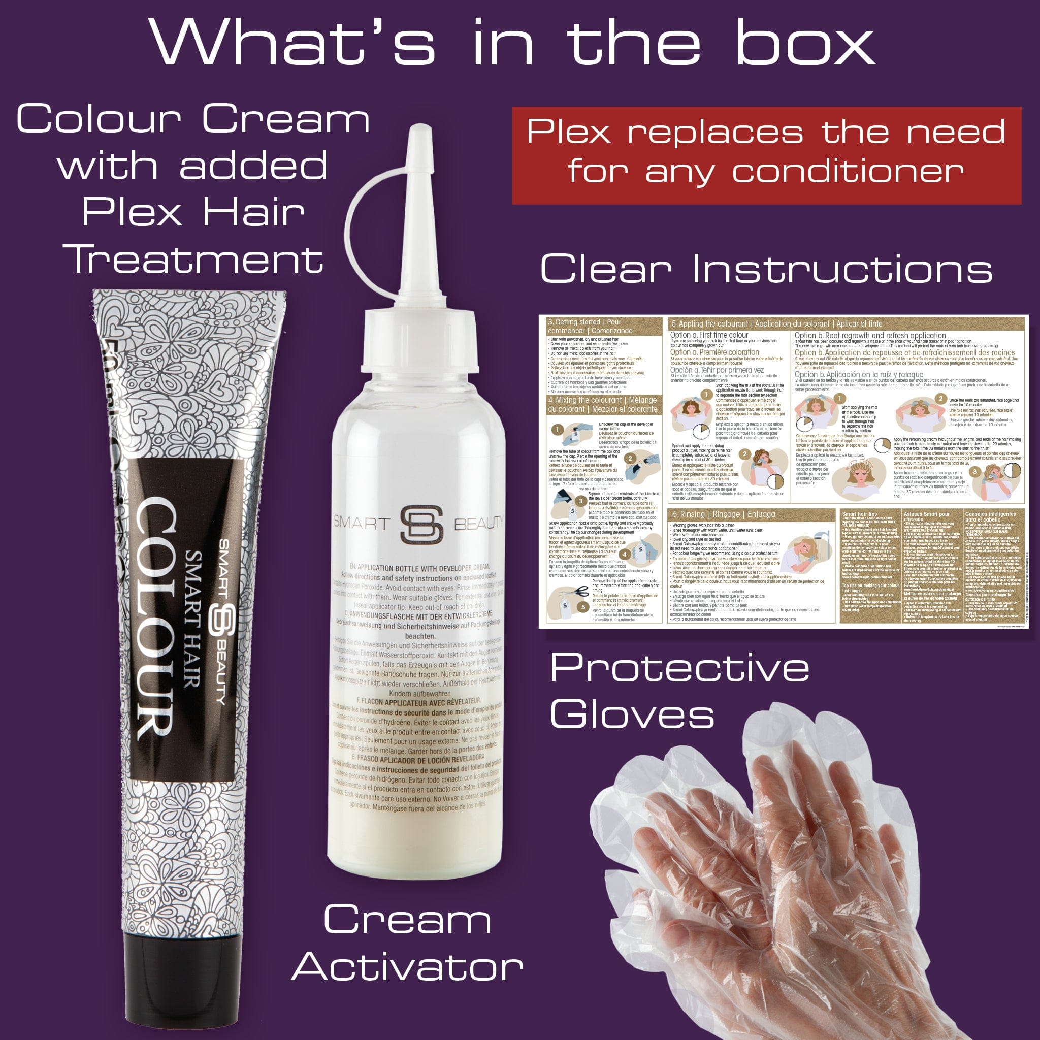 Starter Bundle Pack - Bleach Kit &amp; Amethyst Purple Hair Dye &amp; Refresher - Hair Lightener, Permanent Hair Colour with Maintenance Colour Booster