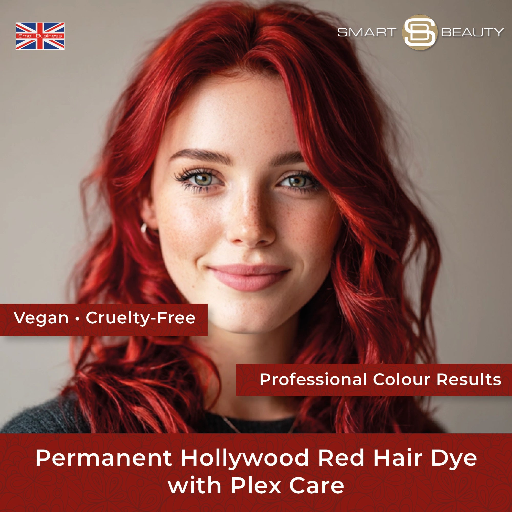 Hollywood Red Hair Dye with Added Plex Hair Care Conditioner, Permanent Hair Colour