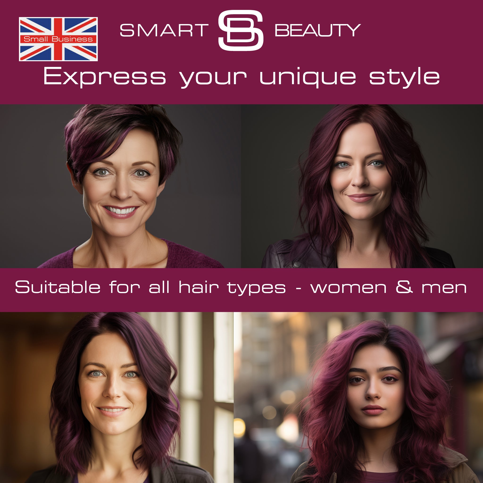 Coloration Cheveux Prune Riche avec Revitalisant Soin Capillaire Plex Intégré, Coloration Cheveux Permanente