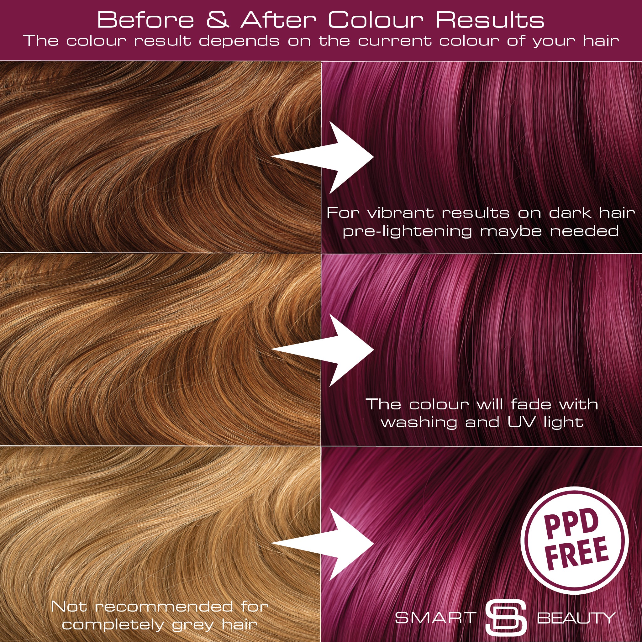 Coloration Cheveux Prune Riche avec Revitalisant Soin Capillaire Plex Intégré, Coloration Cheveux Permanente