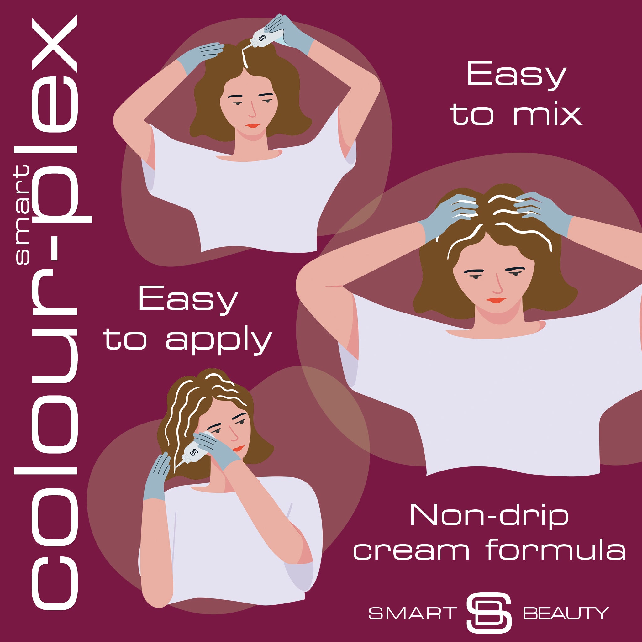 Coloration Cheveux Prune Riche avec Revitalisant Soin Capillaire Plex Intégré, Coloration Cheveux Permanente