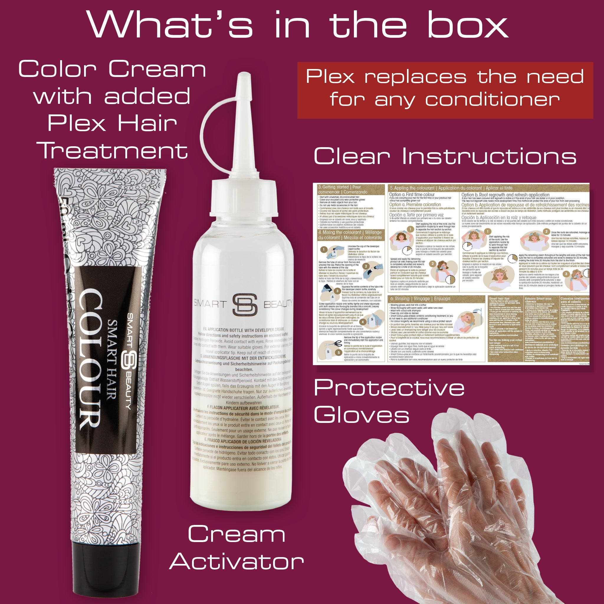 Coloration Cheveux Prune Riche avec Revitalisant Soin Capillaire Plex Intégré, Coloration Cheveux Permanente