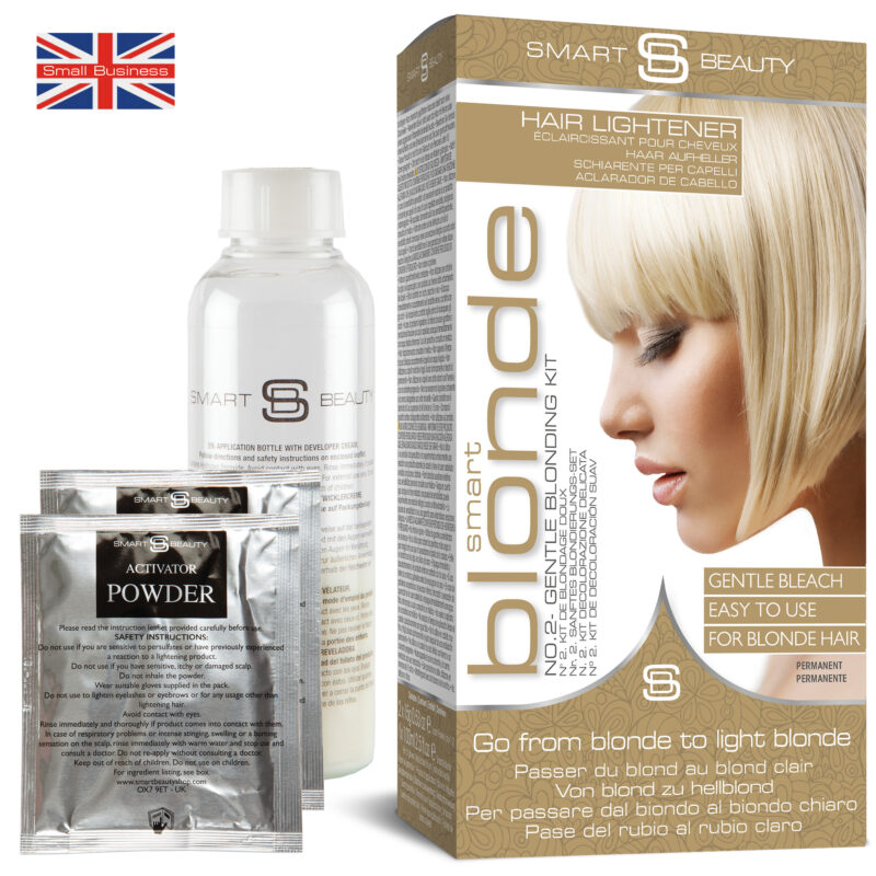 Smart Blonde Gentle 6% Hair Bleach Lightener Kit – professional-grade at-home hair bleach for naturally blonde or light-colored hair, lifts up to 4 shades, gentle on sensitive scalps, cruelty-free and vegan-friendly.