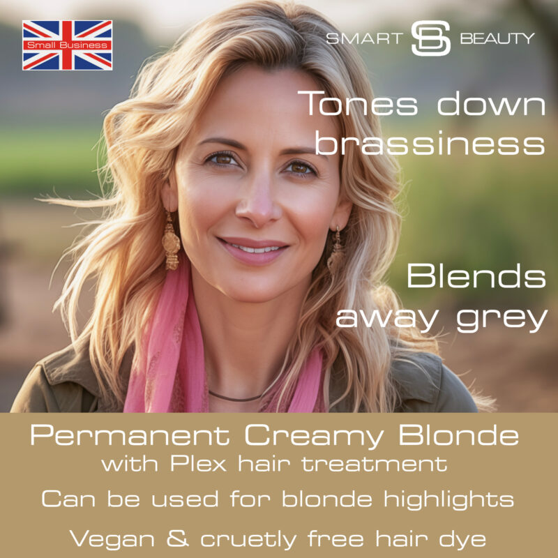 Smart Beauty Creamy Blonde Hair Dye Kit – Achieve salon-quality creamy blonde hair at home with this vegan-friendly, cruelty-free permanent hair dye kit.