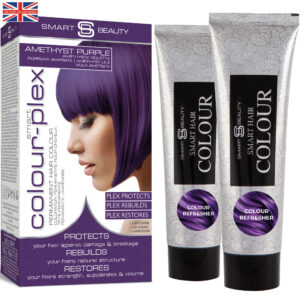 Pro Finish Bundle Pack - Amethyst Purple Hair Dye & Colour Refresher - Permanent Hair Colour with Maintenance Colour Booster