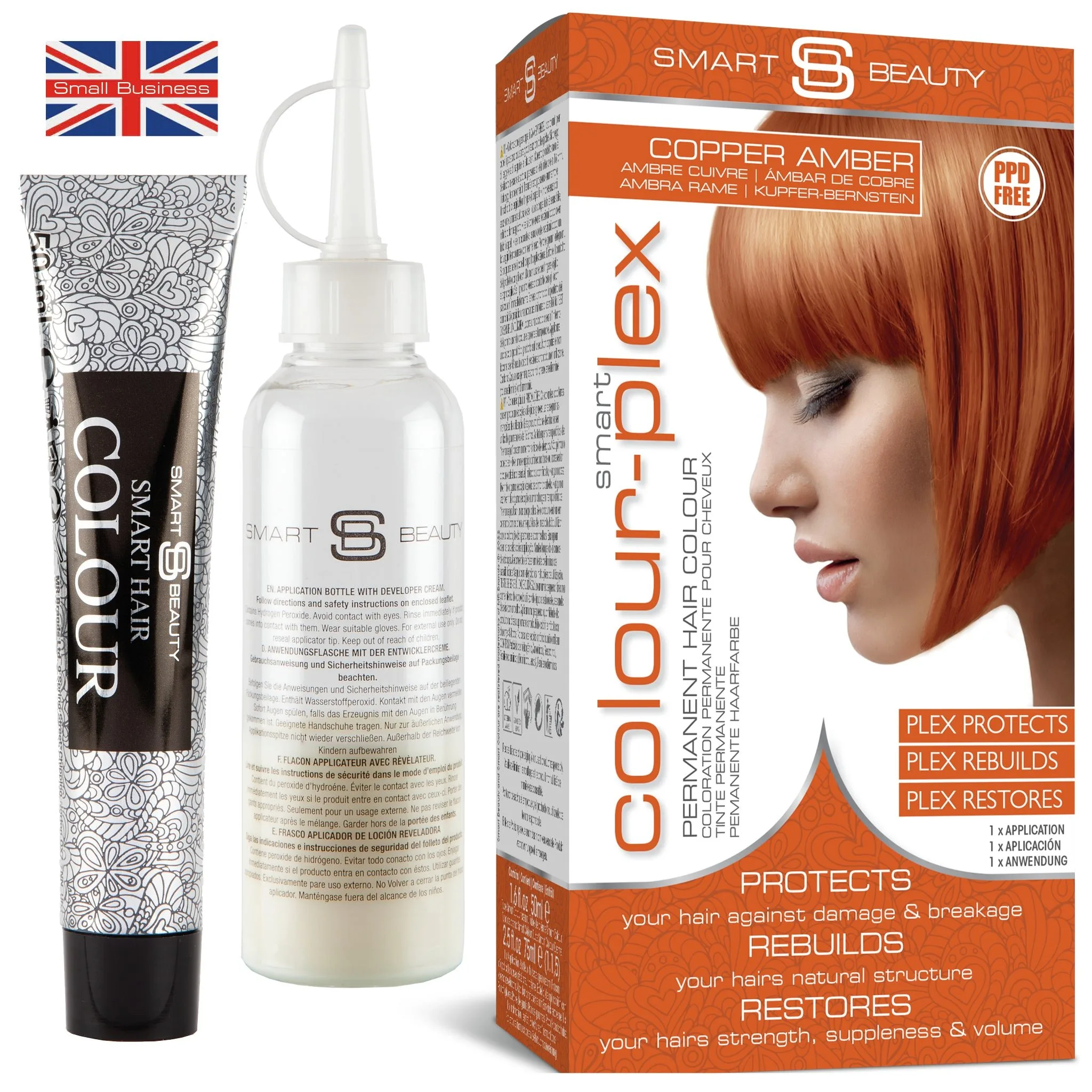 Deep Amber Hair Dye | Permanent Hair ColourHair Dye with Added Plex Hair Care Conditioner, Permanent Hair Colour