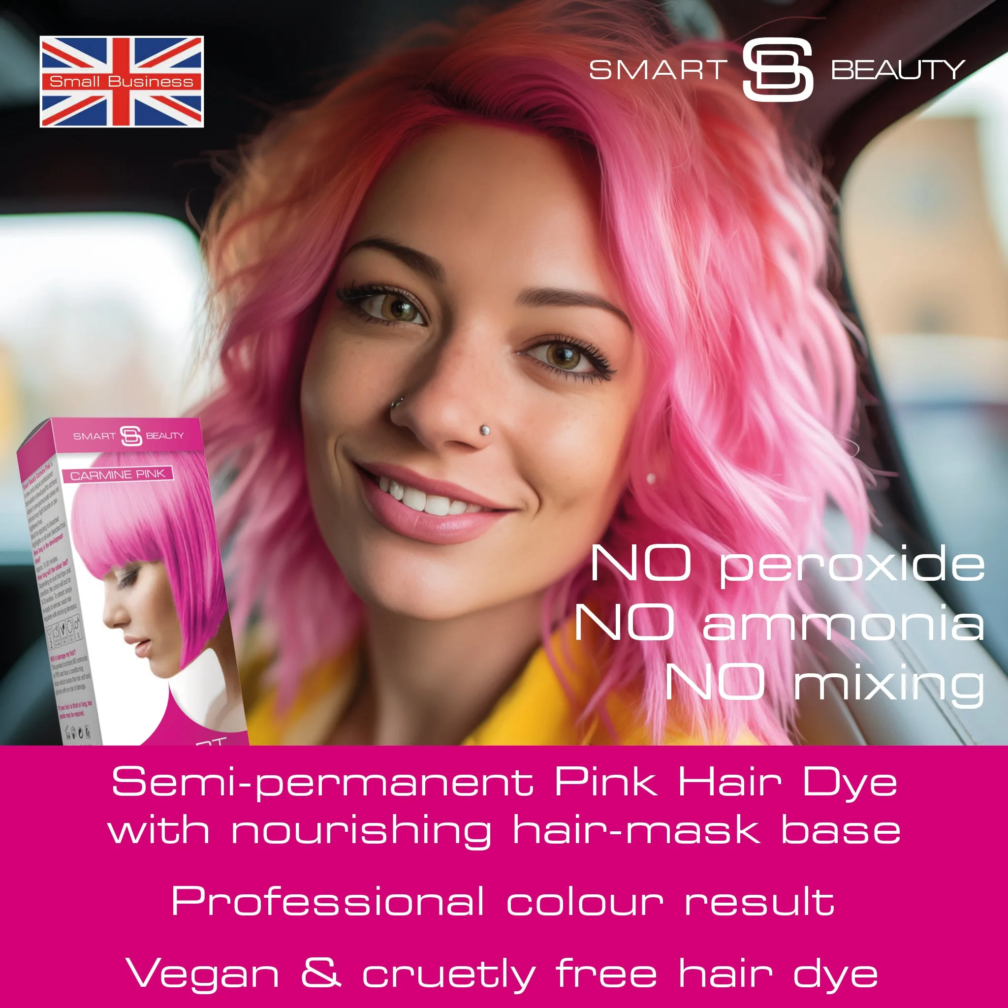 Carmine Pink Vibrant Semi-permanent Hair Colour - Image 2