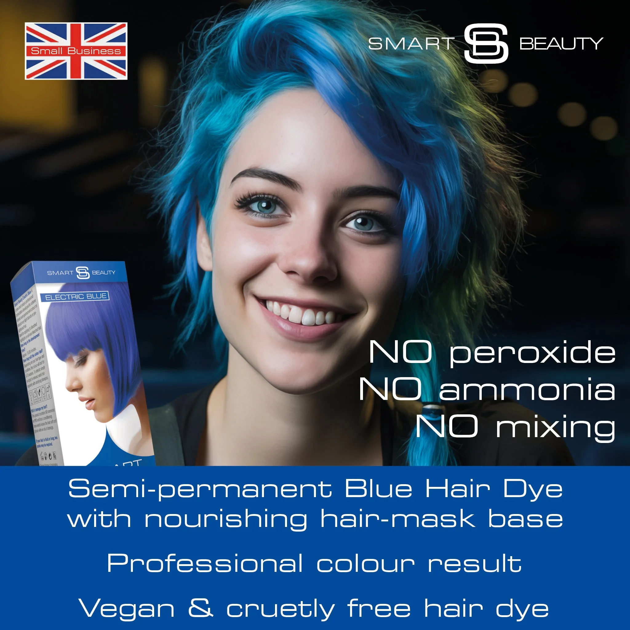 Electric Blue Vibrant Semi-permanent Hair Colour - Image 2