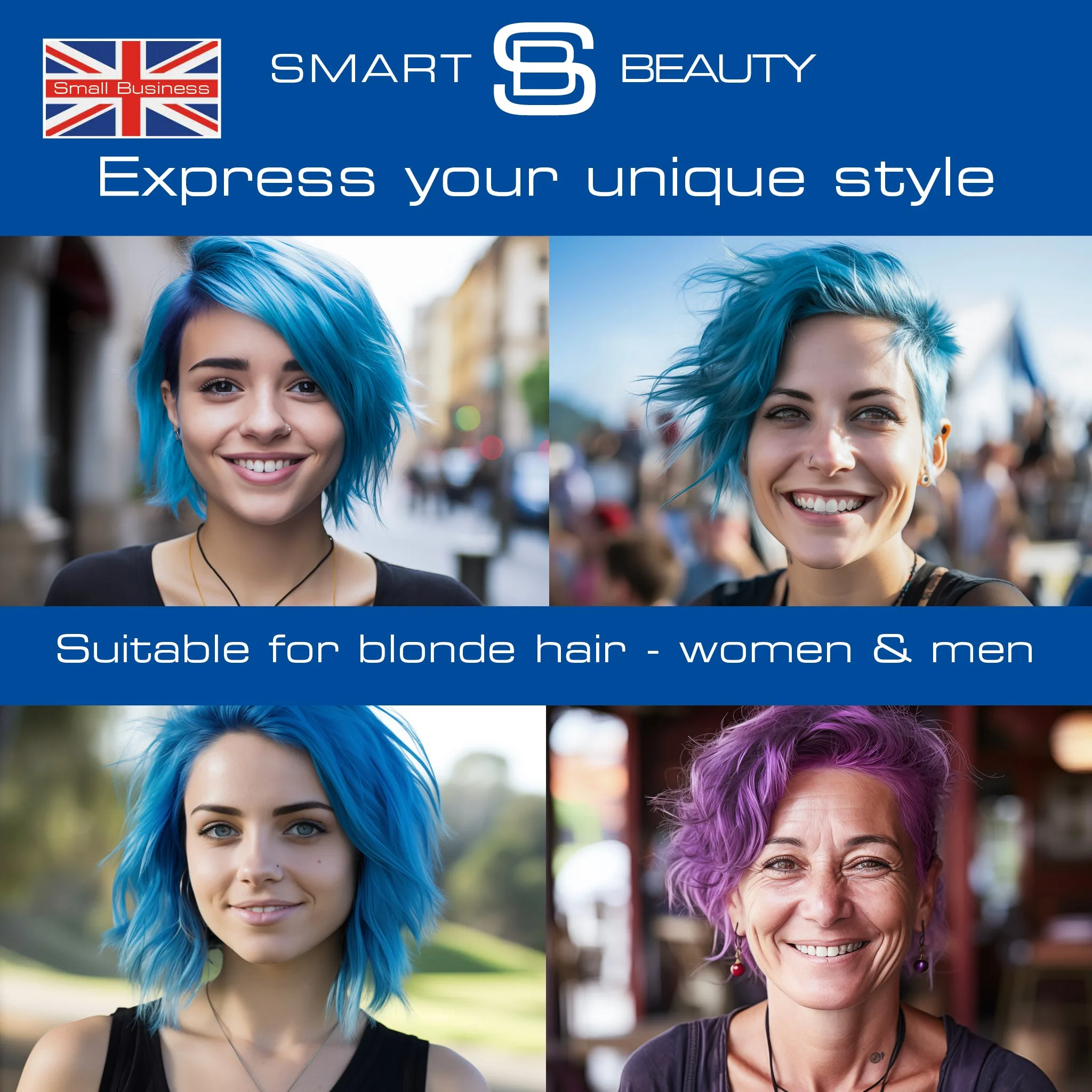 Electric Blue Vibrant Semi-permanent Hair Colour - Image 4