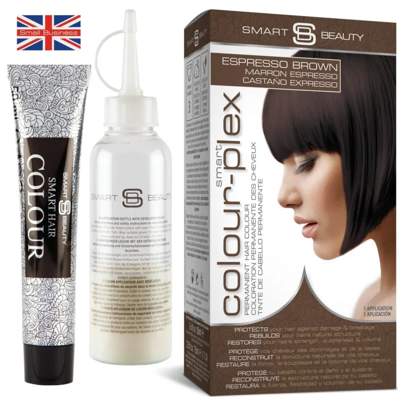 Espresso Brown Hair Dye with Added Plex Hair Care Conditioner, Permanent Hair Colour