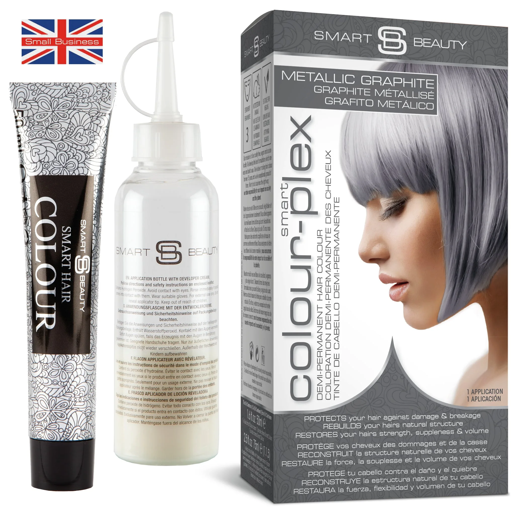Metallic Graphite Grey Pastel Hair Dye | Permanent Hair Colour