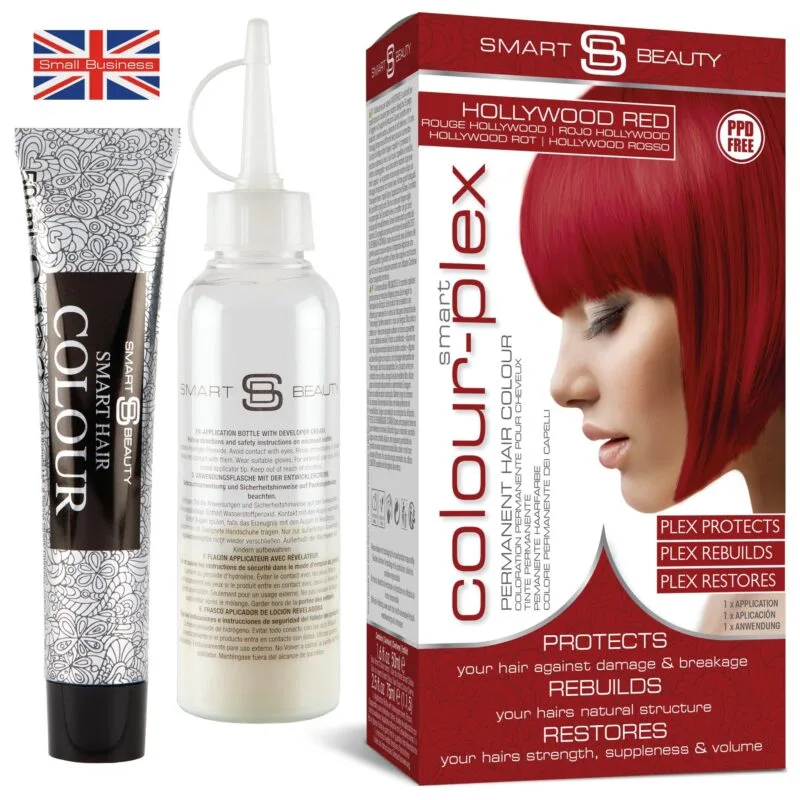 Hollywood Red Hair Dye with Added Plex Hair Care Conditioner, Permanent Hair Colour