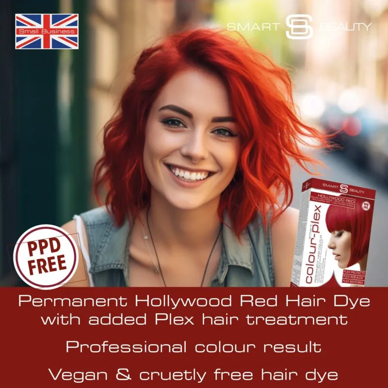 Hollywood Red Hair Dye with Added Plex Hair Care Conditioner, Permanent Hair Colour