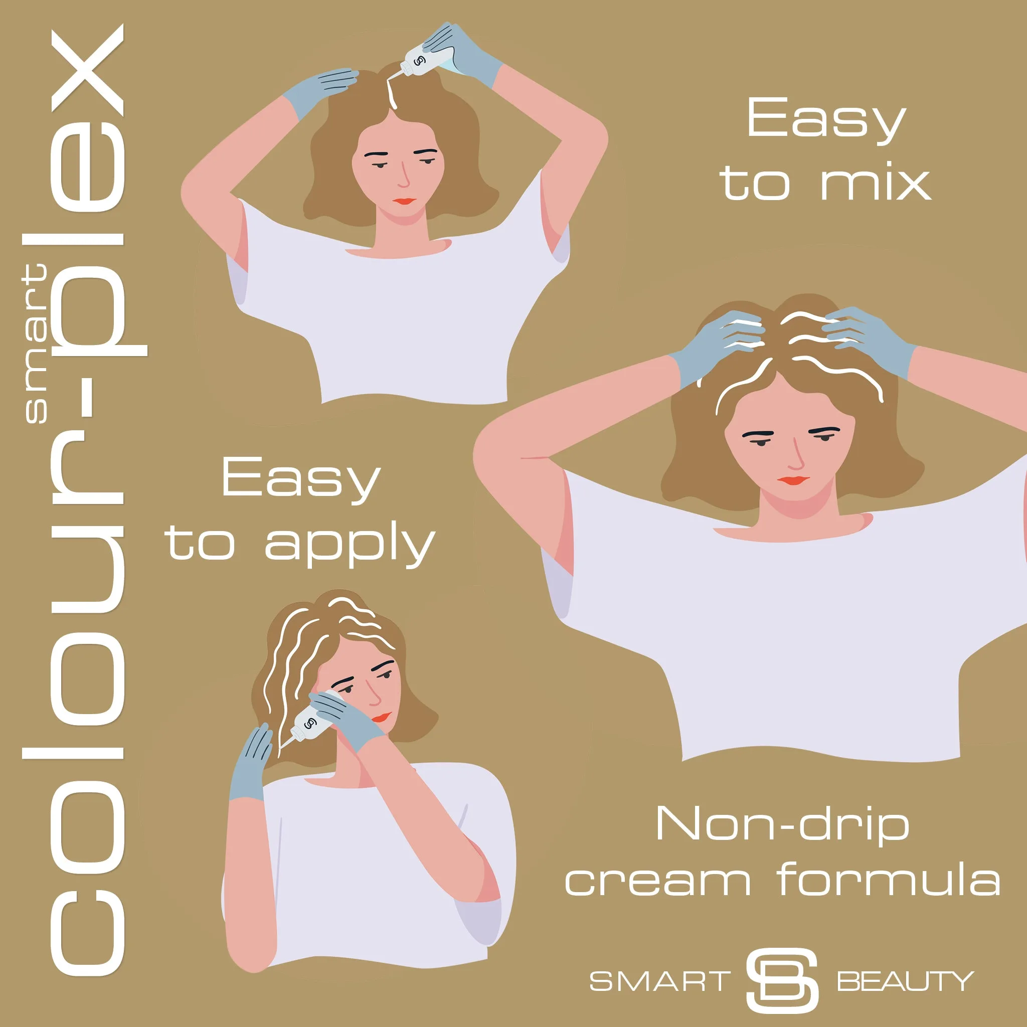 Smart Beauty Platinum Blonde Hair Dye application process, featuring step-by-step instructions for flawless, even coverage
