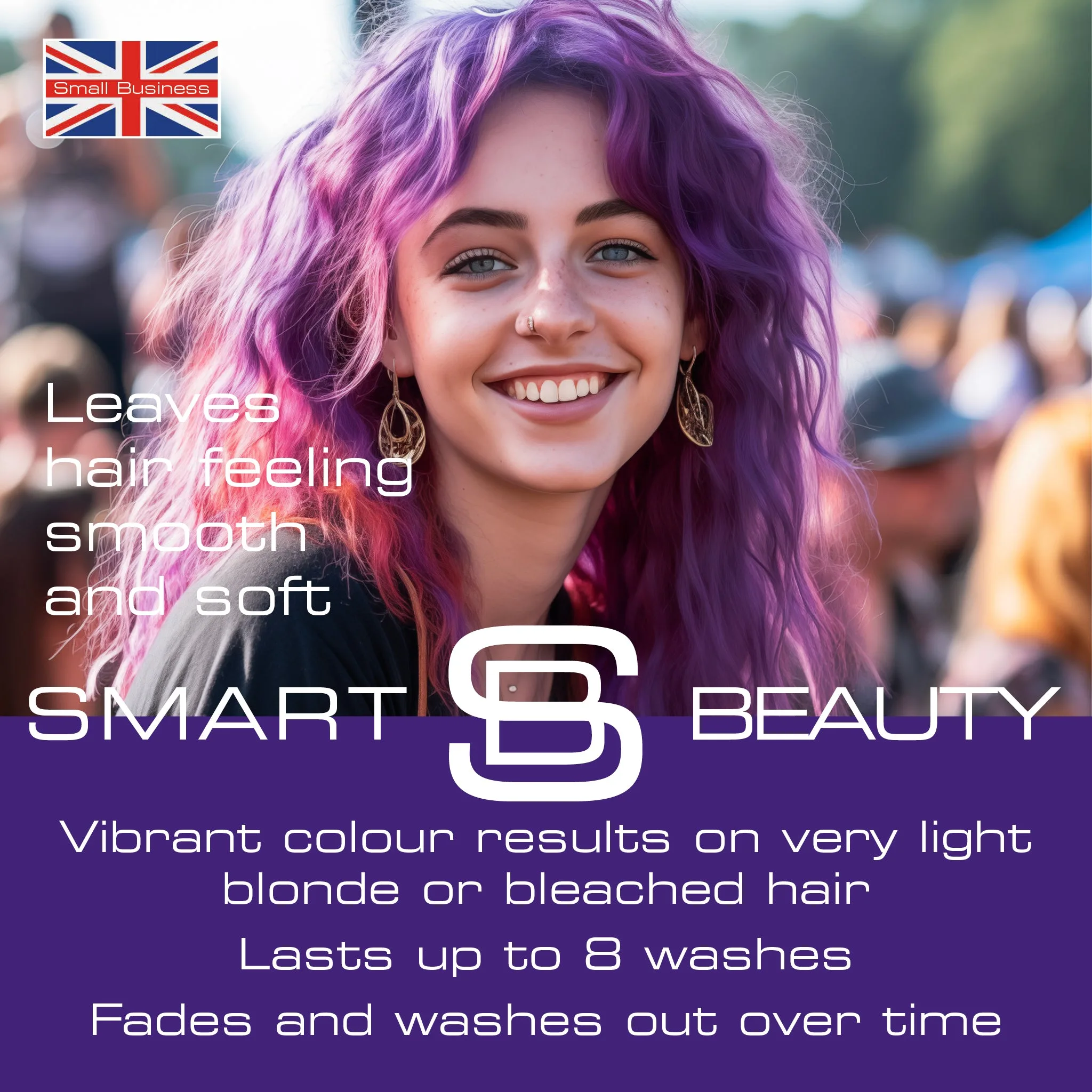 Pure Purple Vibrant Semi-permanent Hair Colour - Image 3
