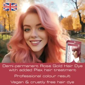 Rose Gold Hair Dye with Added Plex Hair Care Conditioner, Demi-Permanent Hair Colour