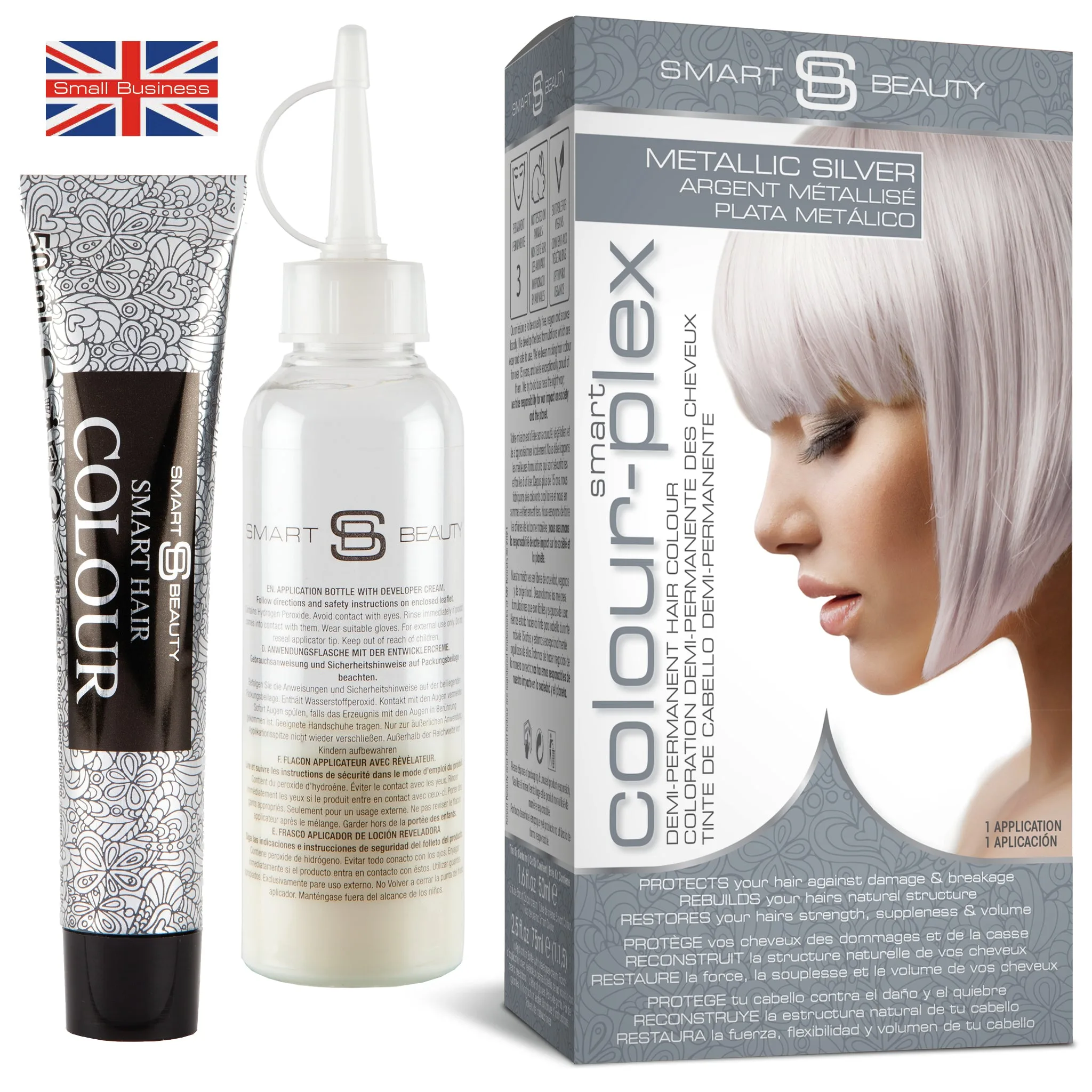 Metallic Silver Pastel | Demi-Permanent Hair Colour with added plex