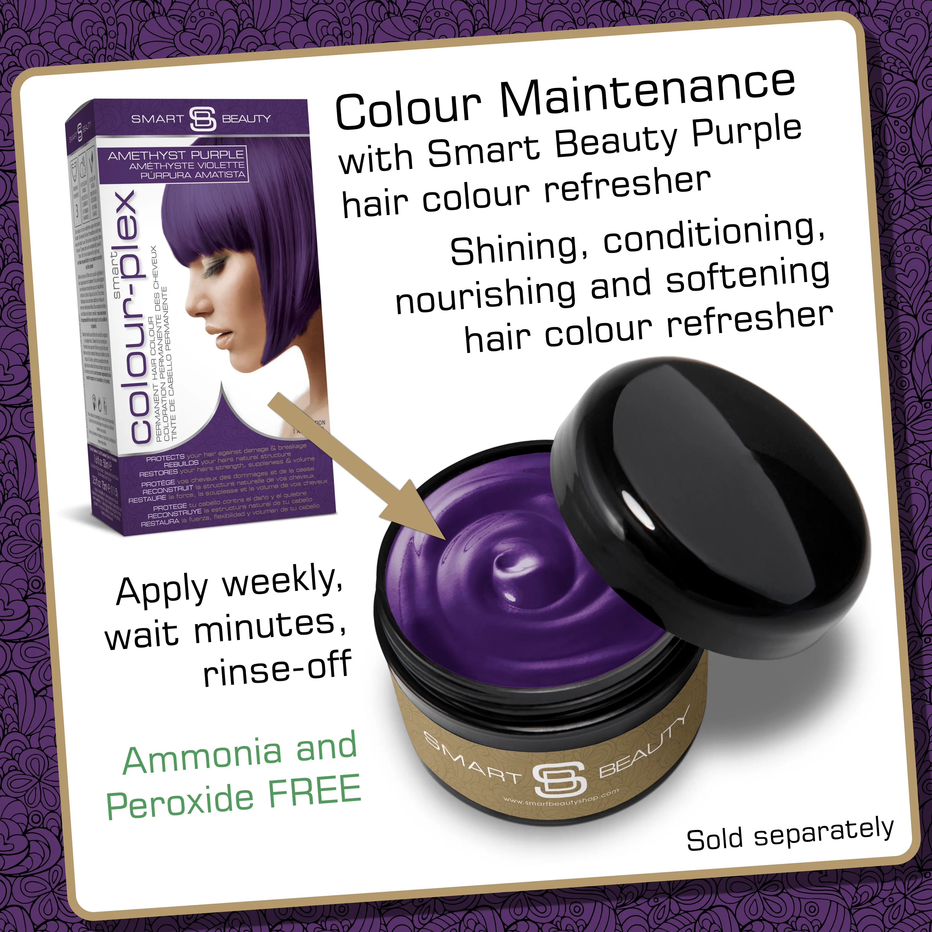 Smart Beauty Amethyst Purple Permanent hair dye