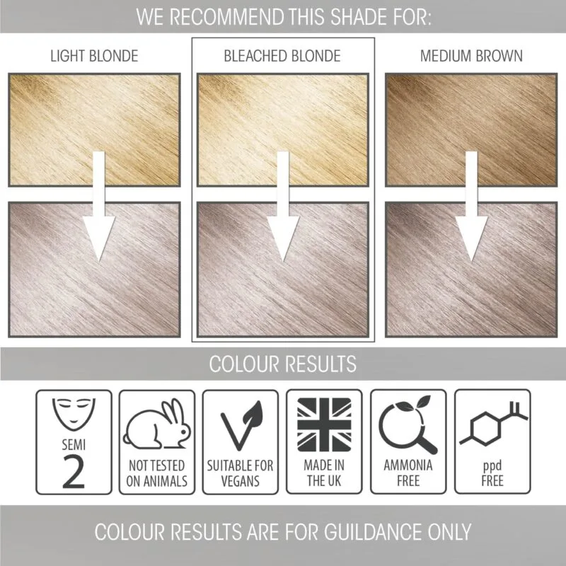 Silver Moon Grey Pastel Hair Dye | Semi-permanent Hair Colour - Image 2