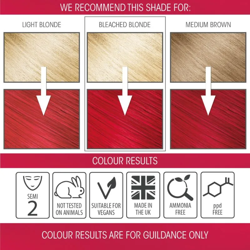 Intense Red Vibrant Semi-permanent Hair Dye - Image 2