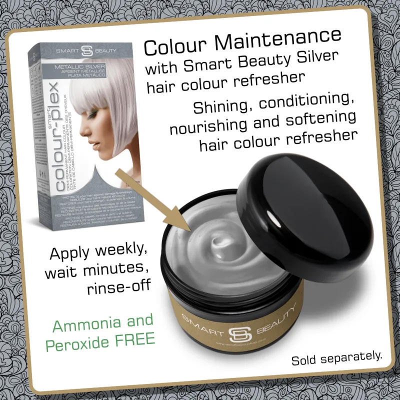 Metallic Silver Hair Dye with Added Plex Hair Care Conditioner, Demi-Permanent Hair Colour - Image 9