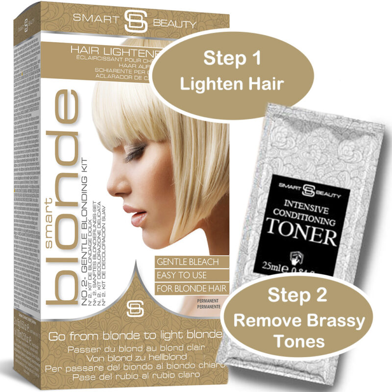 Smart Blonde Gentle 6% Hair Bleach Kit for Blonde Hair– professional-grade at-home hair bleach for naturally blonde or light-colored hair, lifts up to 4 shades, gentle on sensitive scalps, cruelty-free and vegan-friendly.