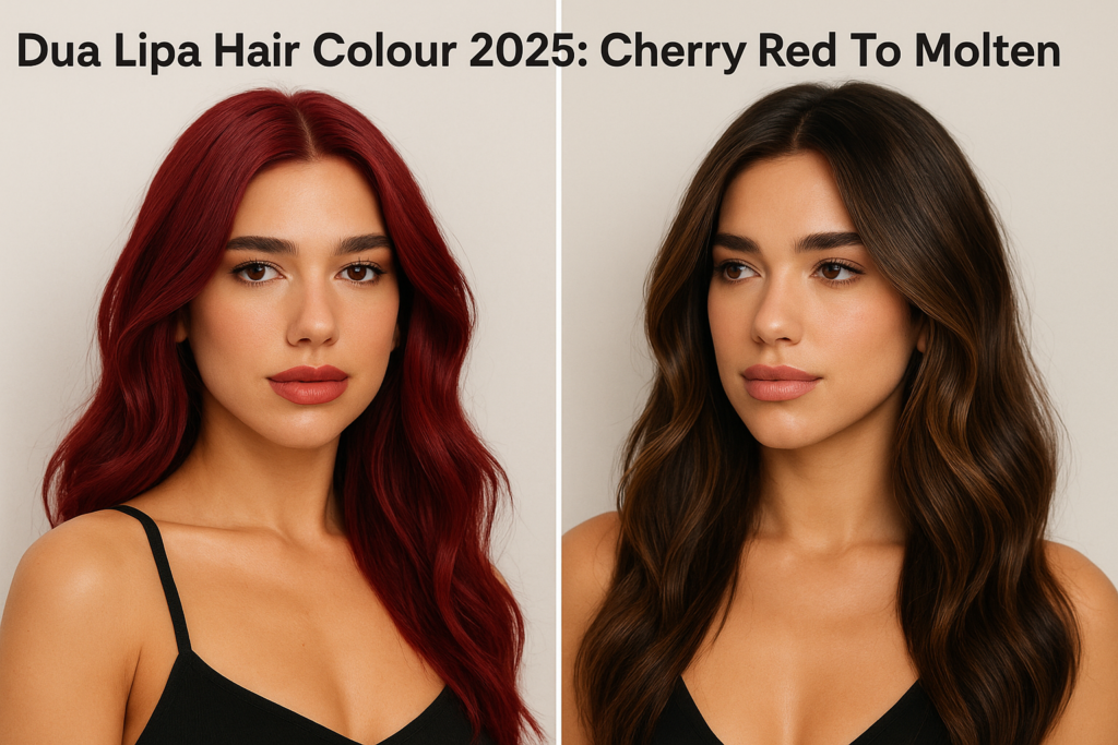 Dua Lipa Hair Colour 2025: Cherry Red To Molten Brunette